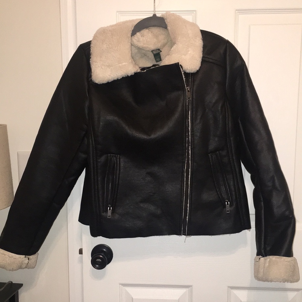 Wild fable Furry lined pleather jacket